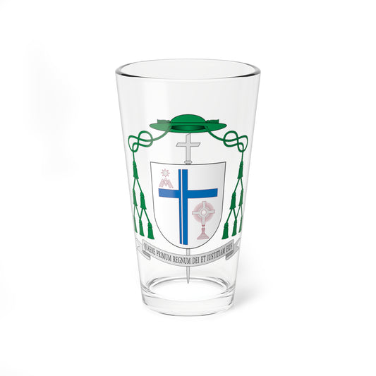 Escudo de Carlos Escribano Subías obispo (Spain) (Coat of Arms) Pint Glass 16oz