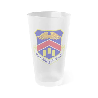 439th Airlift Wing (U.S. Air Force) Frosted Pint Glass 16oz 16oz Frosted - Go Mug Yourself