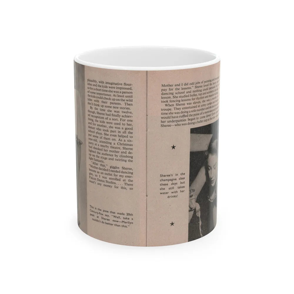 Sheree North #158 - Pages 62 & 63 from 66 PHOTOGRAPHS OF Sheree NORTH U.K. Pocket Mag. (Vintage Female Icon) White Coffee Mug-11oz-Go Mug Yourself