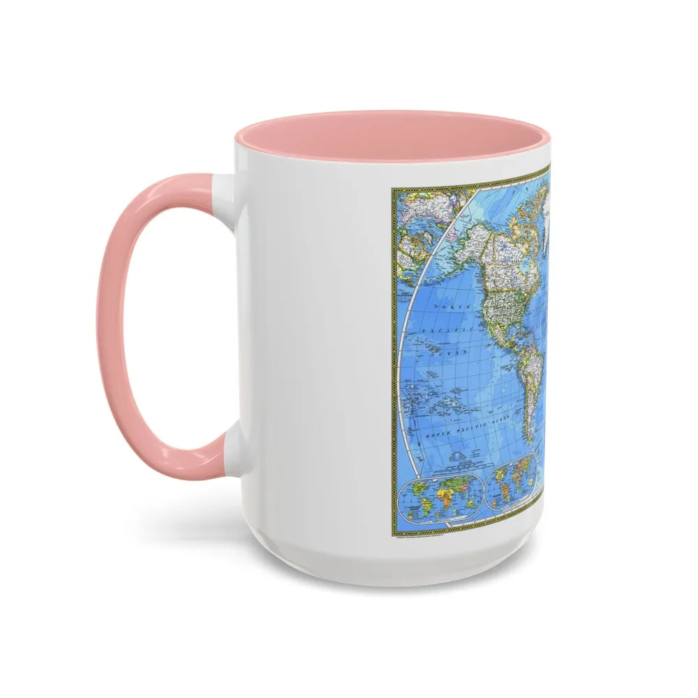 World Map (1981) (Map) Accent Coffee Mug-Go Mug Yourself