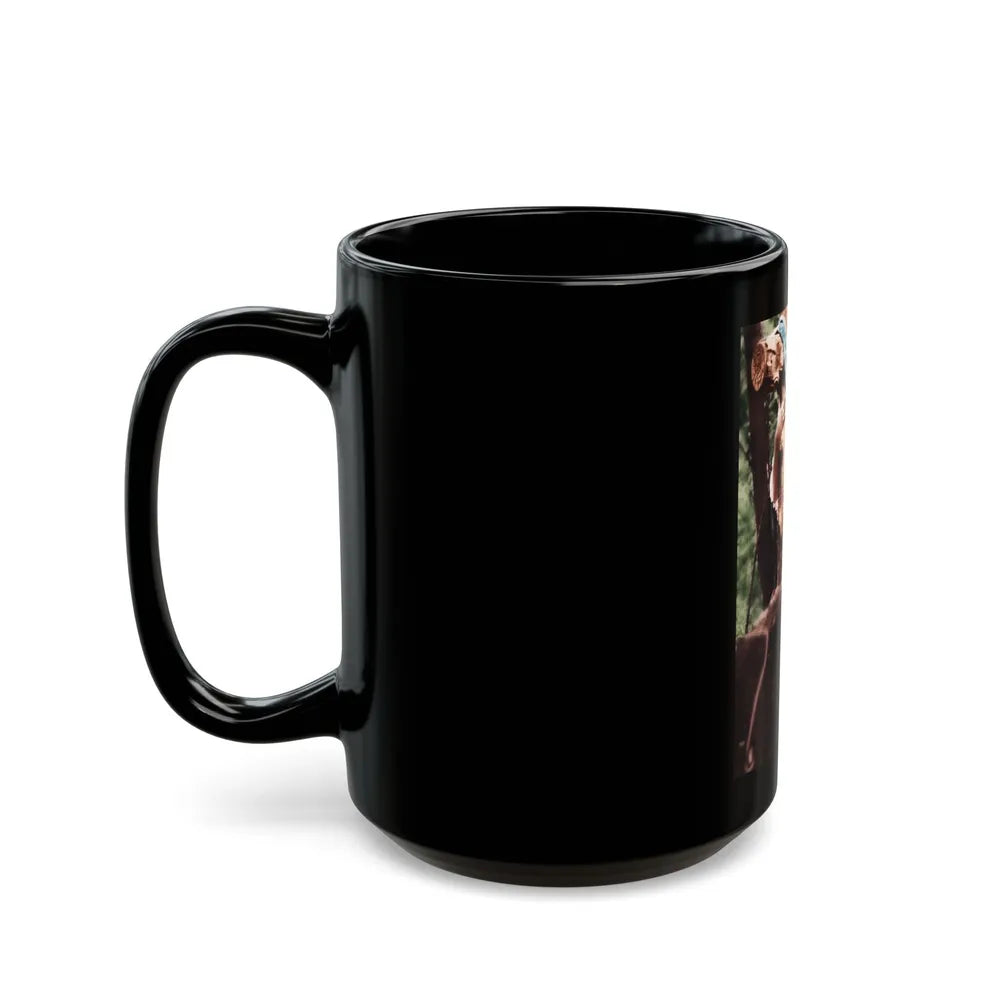 Veronica Carlson #84 - Partially Topless2 (Vintage Female Icon) Black Coffee Mug-Go Mug Yourself