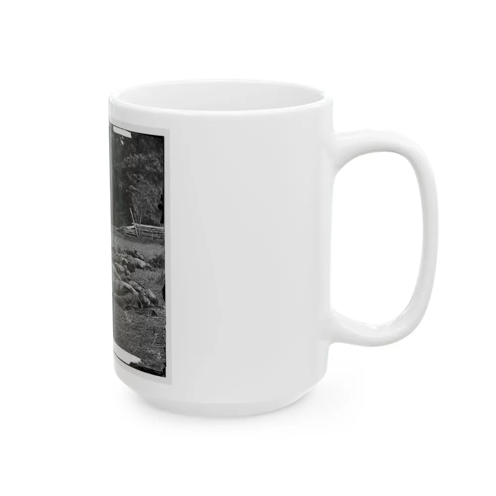 Gettysburg, Pa. Confederate Dead Gathered For Burial At The Southwestern Edge Of The Rose Woods, July 5, 1863 (U.S. Civil War) White Coffee Mug-Go Mug Yourself