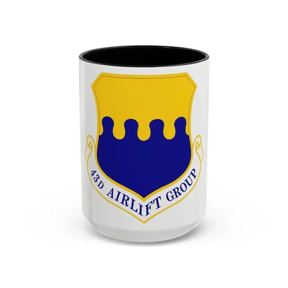 43d Airlift Group (U.S. Air Force) Accent Coffee Mug 15oz Black - Go Mug Yourself