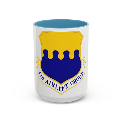 43d Airlift Group (U.S. Air Force) Accent Coffee Mug 15oz Light Blue - Go Mug Yourself