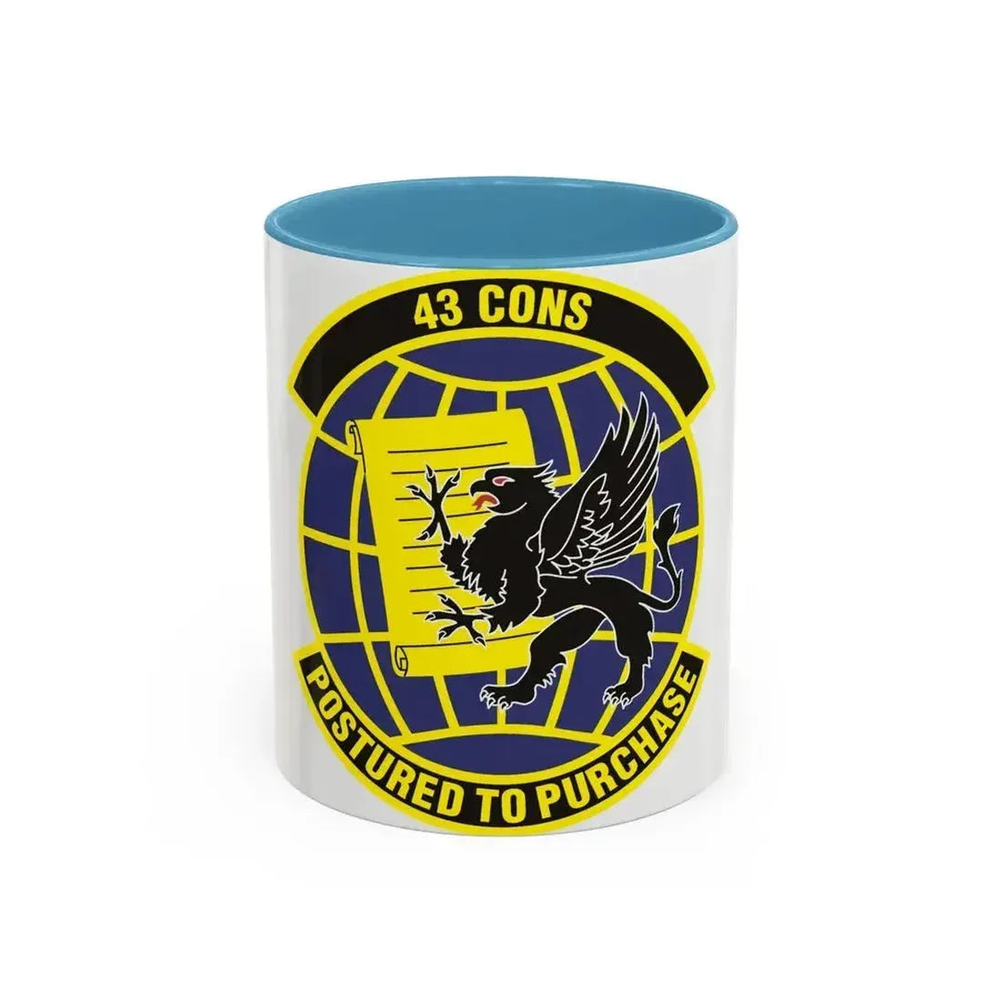 43d Contracting Squadron (U.S. Air Force) Accent Coffee Mug 11oz Light Blue - Go Mug Yourself