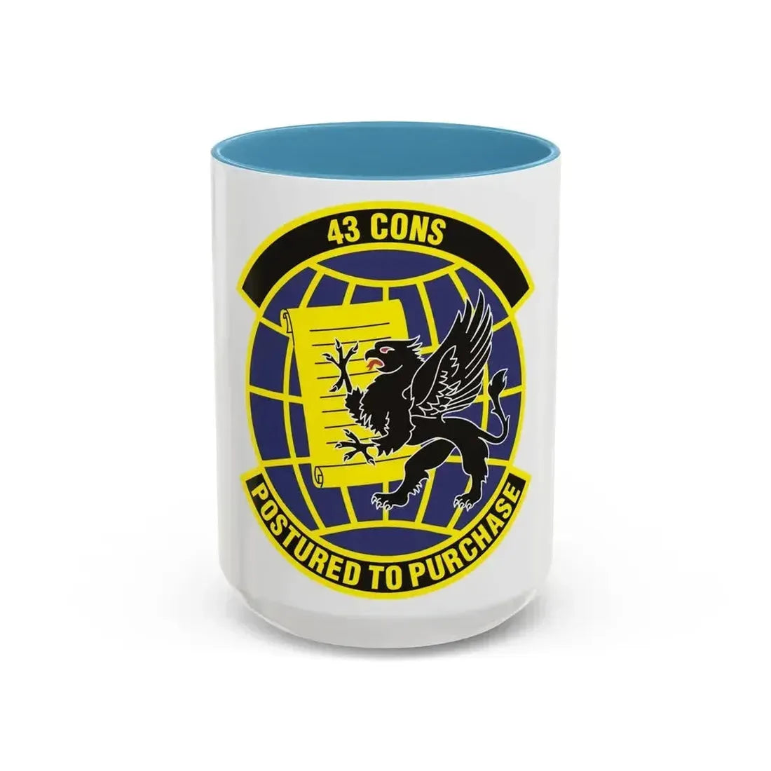43d Contracting Squadron (U.S. Air Force) Accent Coffee Mug 15oz Light Blue - Go Mug Yourself
