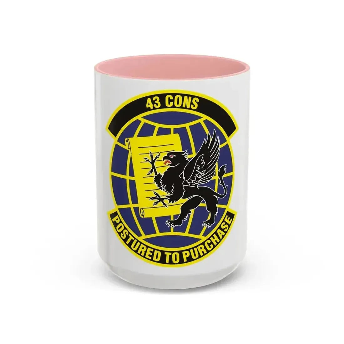 43d Contracting Squadron (U.S. Air Force) Accent Coffee Mug 15oz Pink - Go Mug Yourself