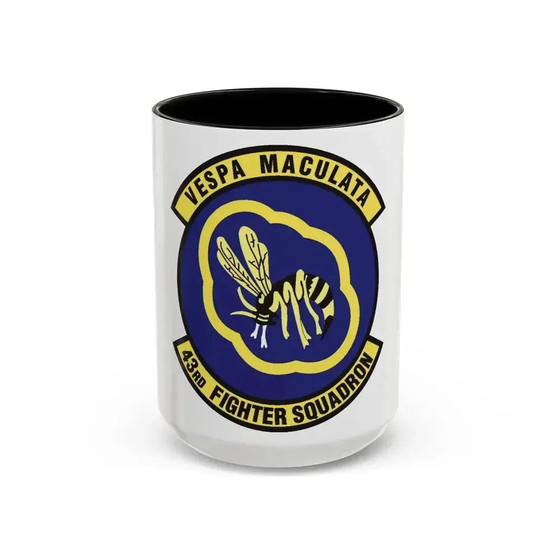 43d Fighter Squadron (U.S. Air Force) Accent Coffee Mug 15oz Black - Go Mug Yourself