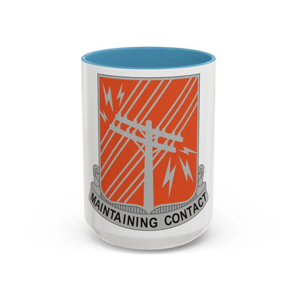 440 Signal Battalion (U.S. Army) Accent Coffee Mug-15oz-Light Blue-Go Mug Yourself