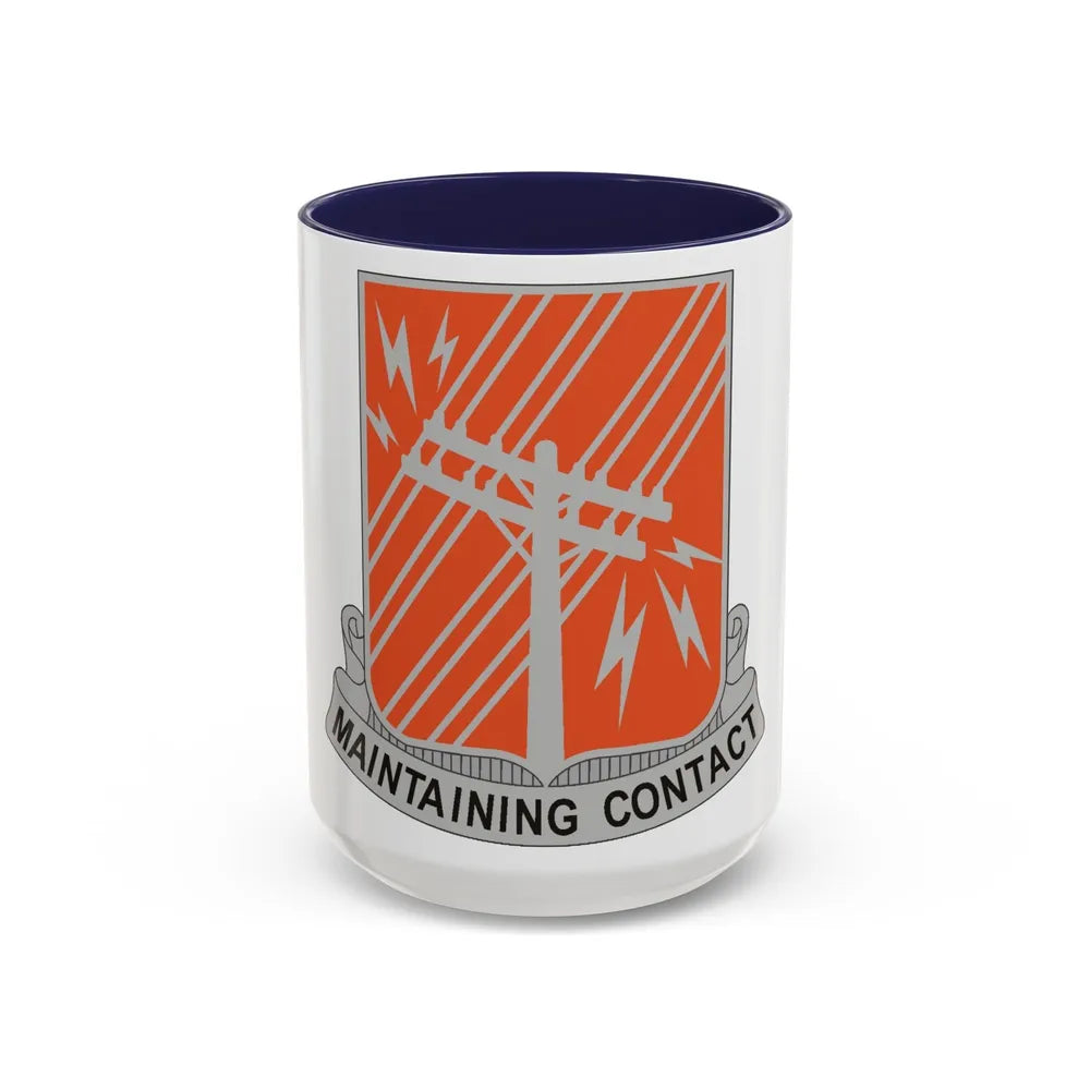 440 Signal Battalion (U.S. Army) Accent Coffee Mug-15oz-Navy-Go Mug Yourself