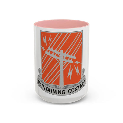 440 Signal Battalion (U.S. Army) Accent Coffee Mug-15oz-Pink-Go Mug Yourself