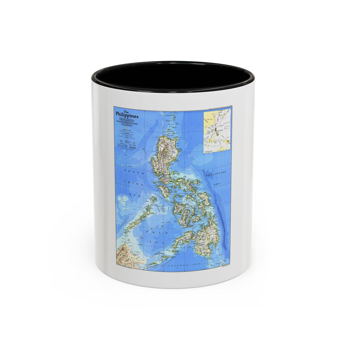 Philippines, The (1986) (Map) Accent Coffee Mug