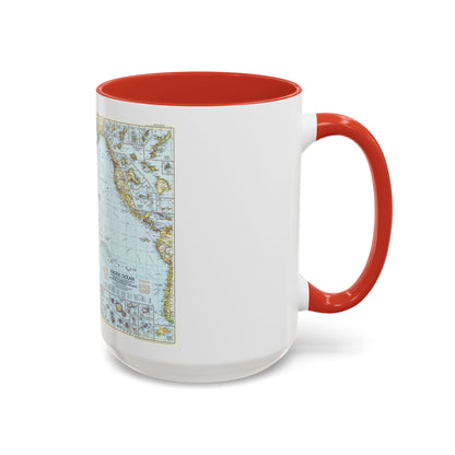 Pacific Ocean (1952) (Map) Accent Coffee Mug