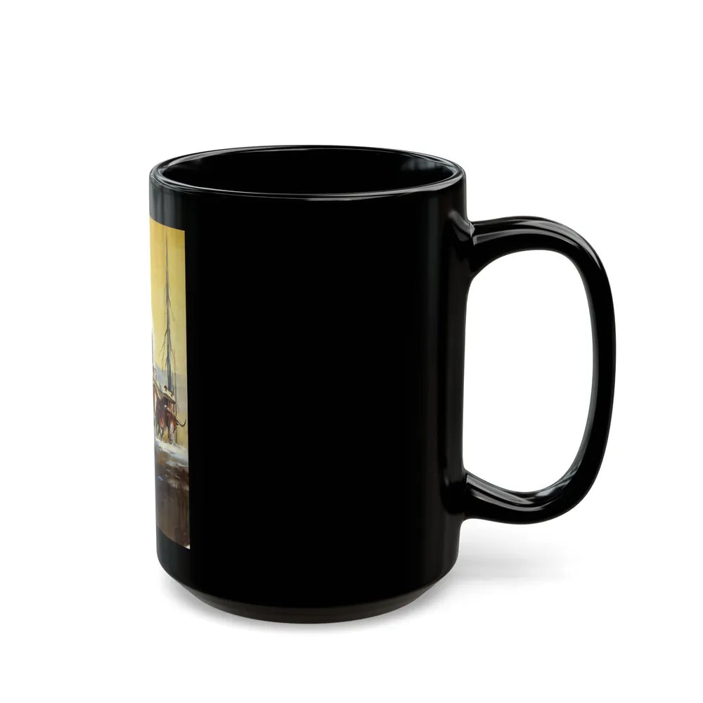 Crossing the Rockies, Classics Illustrated Cover (Gilberton, 1958) - Black Coffee Mug-Go Mug Yourself