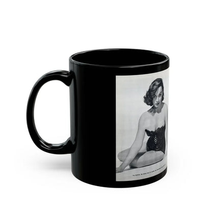 Dawn Richard #38 - [Pages 24 & 25] Including Pages 3 & 4 of 6 with, 4 Photos B&W & Caption from Bachelor Mag. Nov. '57 (Vintage Female Icon) Black Coffee Mug-Go Mug Yourself