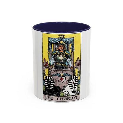 The Chariot (Tarot Card) Accent Coffee Mug-11oz-Navy-Go Mug Yourself