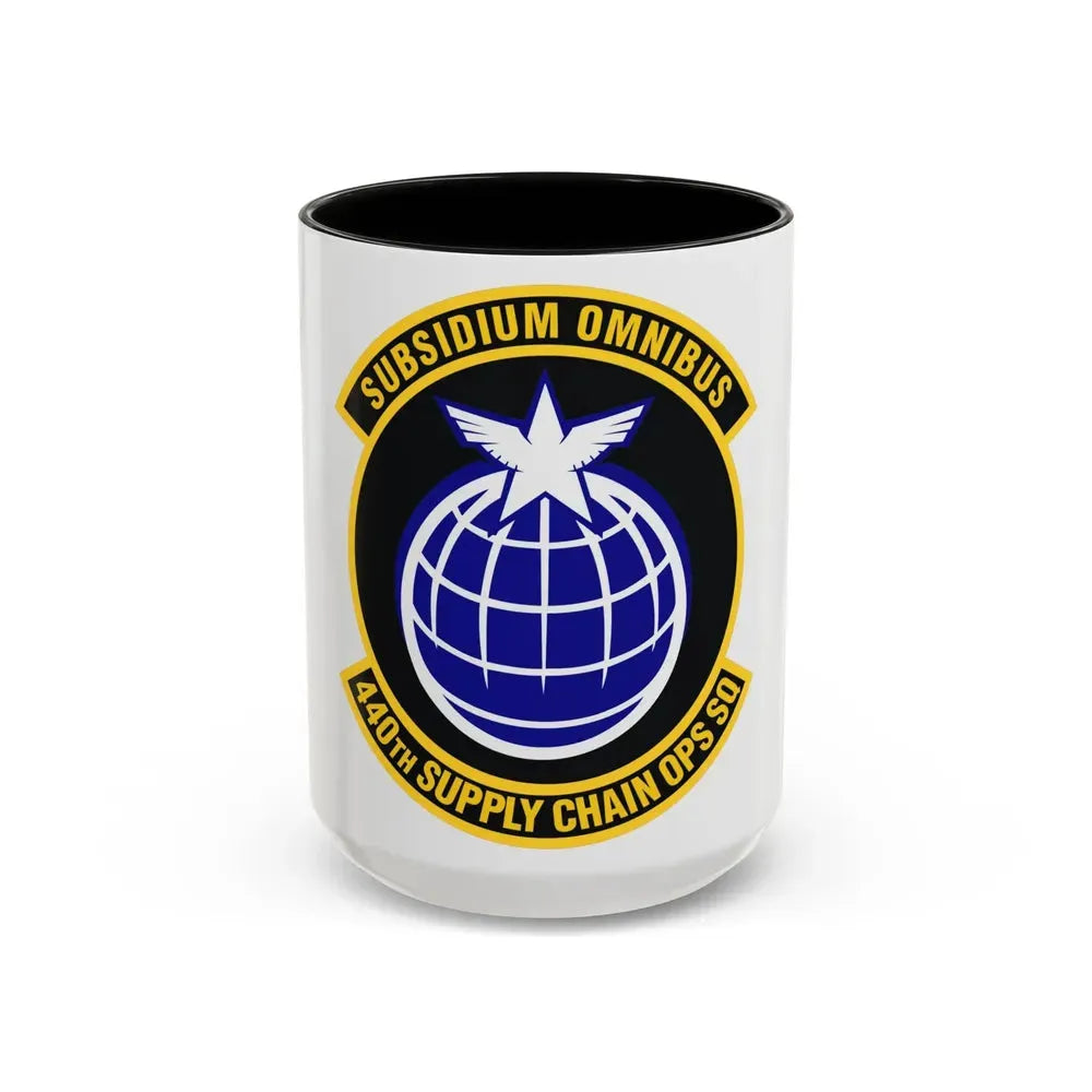440th Supply Chain Operations Squadron (U.S. Air Force) Accent Coffee Mug 15oz Black - Go Mug Yourself