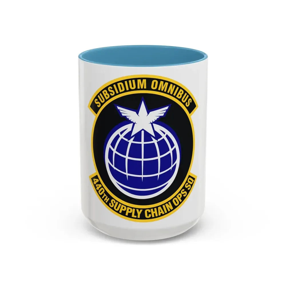 440th Supply Chain Operations Squadron (U.S. Air Force) Accent Coffee Mug 15oz Light Blue - Go Mug Yourself