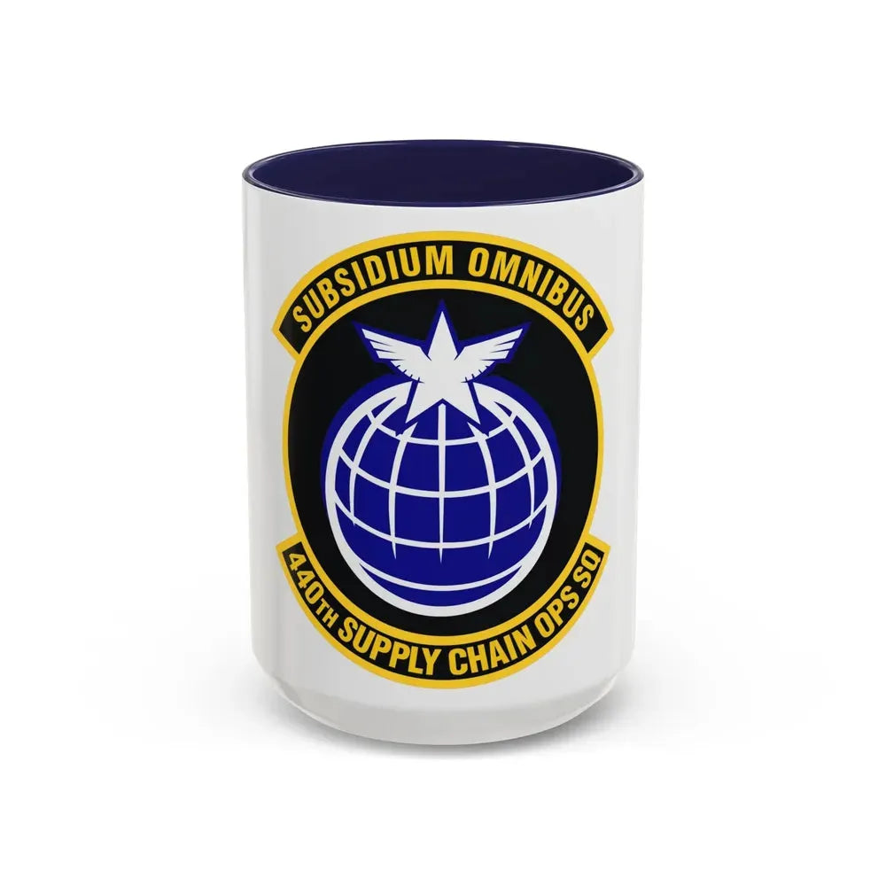 440th Supply Chain Operations Squadron (U.S. Air Force) Accent Coffee Mug 15oz Navy - Go Mug Yourself