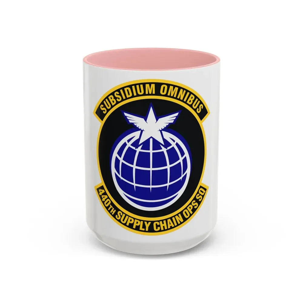 440th Supply Chain Operations Squadron (U.S. Air Force) Accent Coffee Mug 15oz Pink - Go Mug Yourself