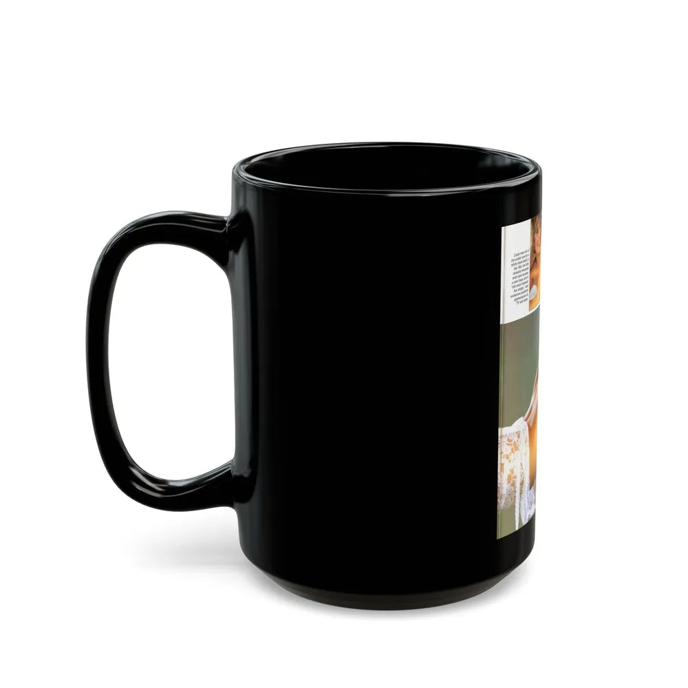 Linda Blair #141 - Partially Topless (Vintage Female Icon) Black Coffee Mug-Go Mug Yourself