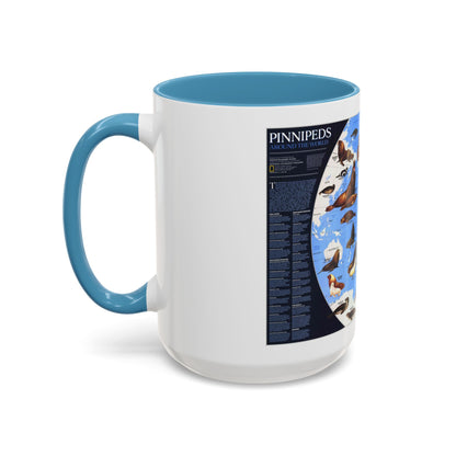 Pinnipeds Around the World (1987) (Map) Accent Coffee Mug