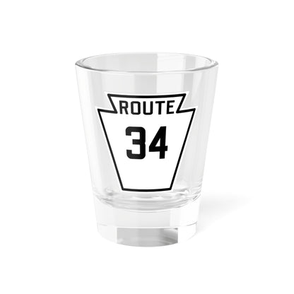 PA-34 1926 (Pennsylvania) (Road Sign) Shot Glass 1.5oz