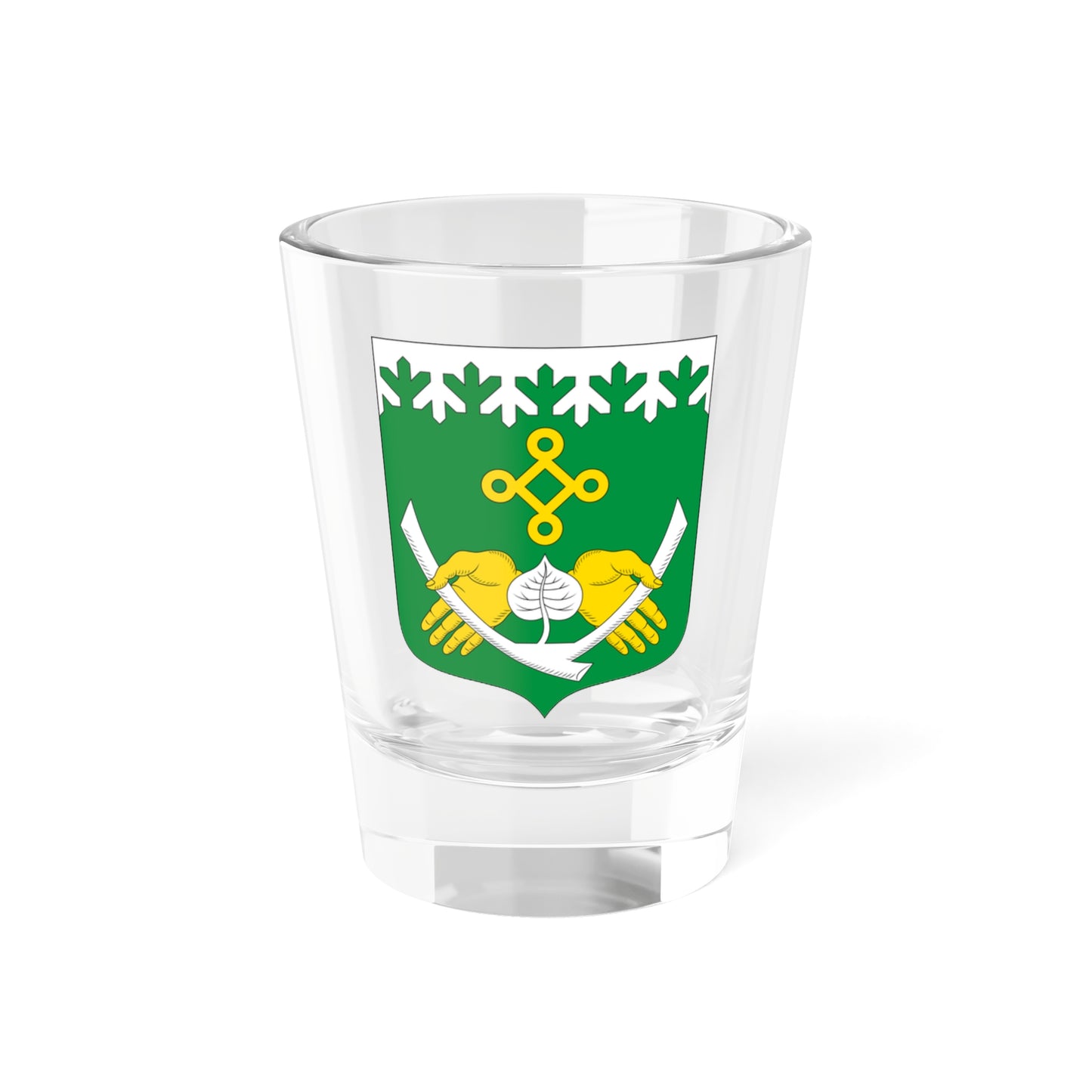 Kostomuksha Coat of Arms (Russia) (Coat of Arms) Shot Glass 1.5oz