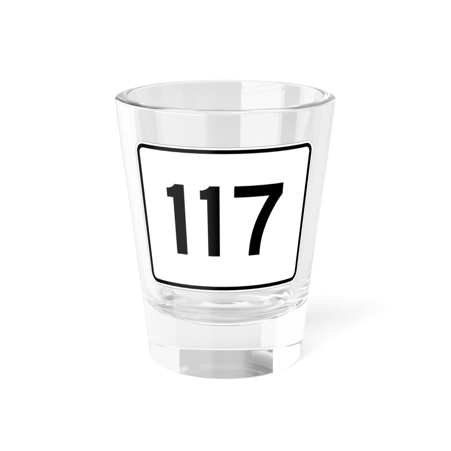 MA Route 117 (Massachusetts) (Road Sign) Shot Glass 1.5oz