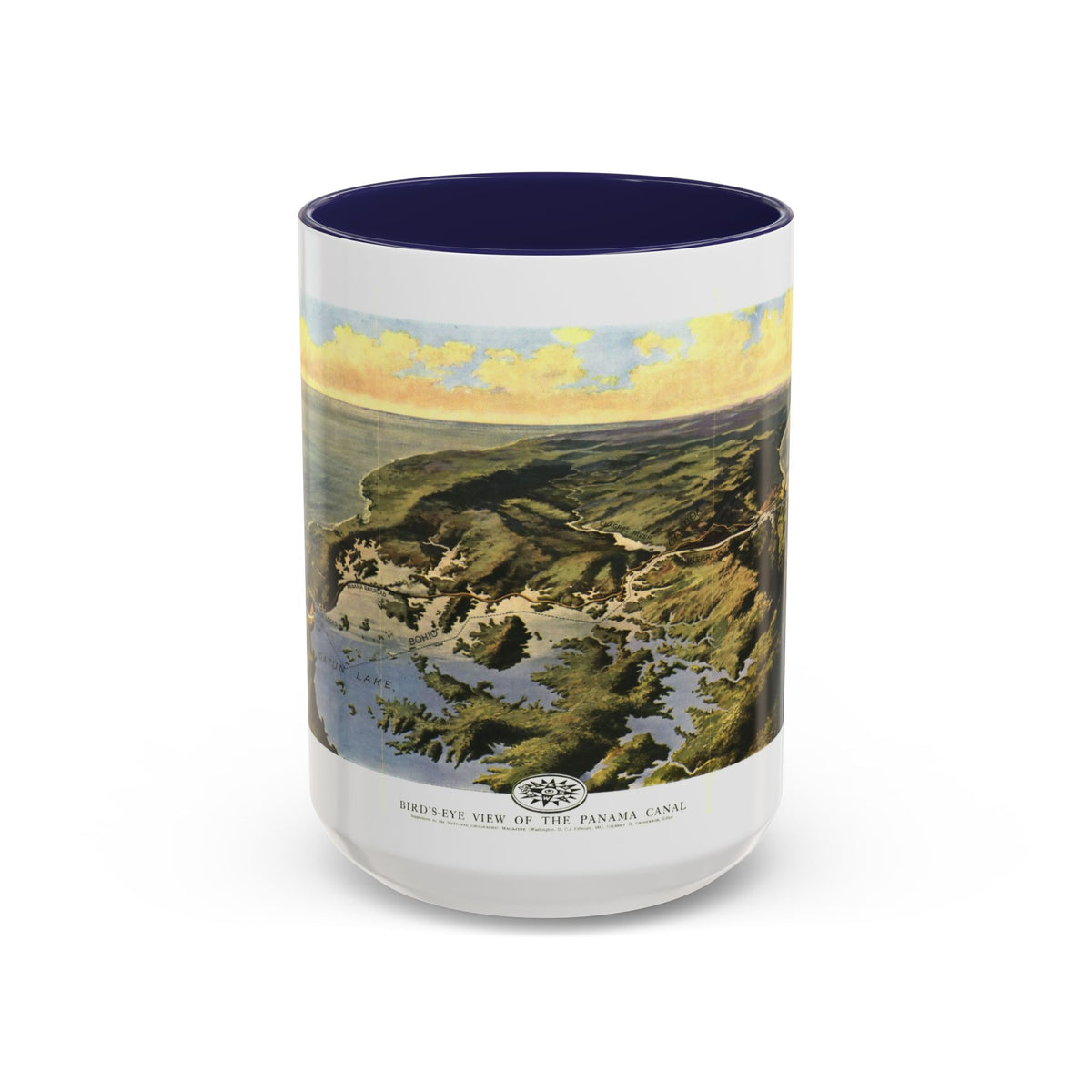 Central America - Panama Canal (1912) (Map) Accent Coffee Mug