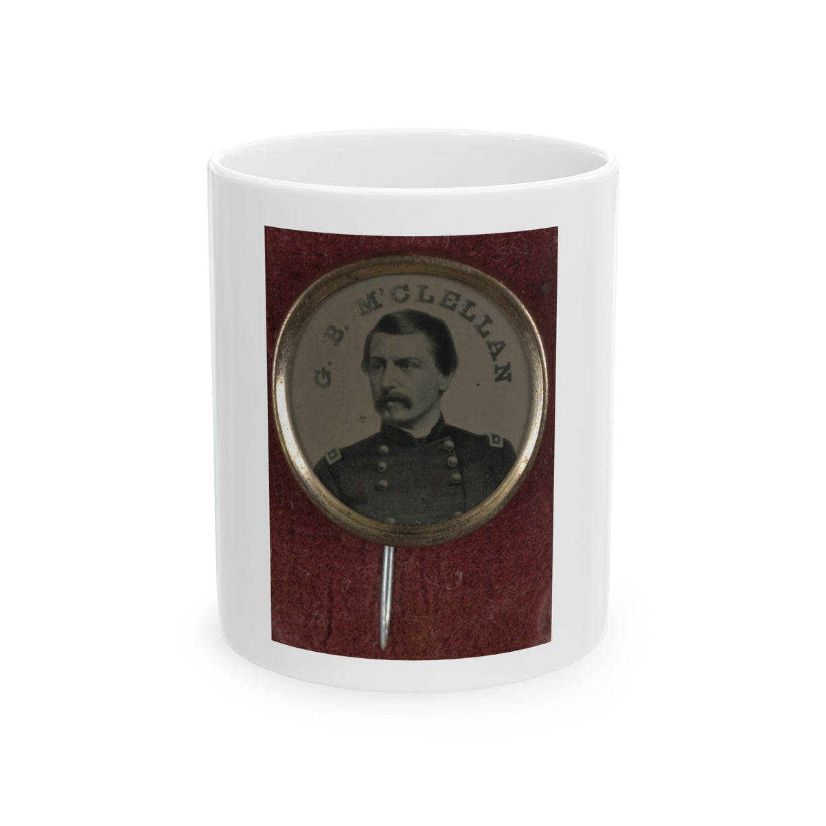 Gen. George Mcclellan Campaign Button For 1864 Presidential Election (U.S. Civil War) White Coffee Mug