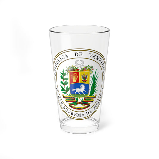 Sello de la Corte Suprema de la República de Venezuela (Venezuela) (Coat of Arms) Pint Glass 16oz