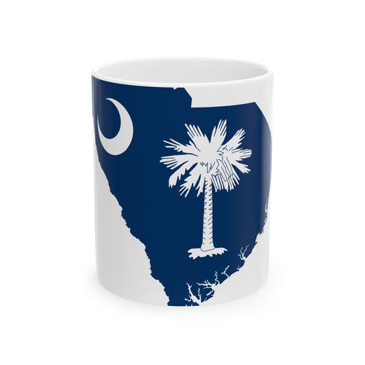 Flag-map of South Carolina (United States) White Coffee Mug