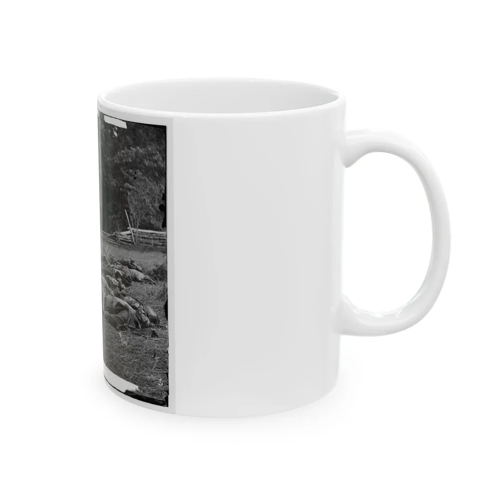 Gettysburg, Pa. Confederate Dead Gathered For Burial At The Southwestern Edge Of The Rose Woods, July 5, 1863 (U.S. Civil War) White Coffee Mug-Go Mug Yourself