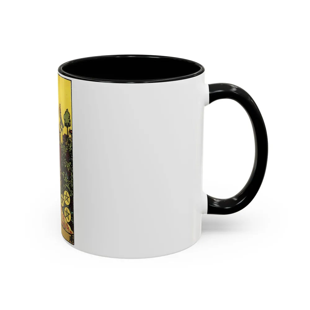 The 9 of Pentacles (Tarot Card) Accent Coffee Mug-Go Mug Yourself