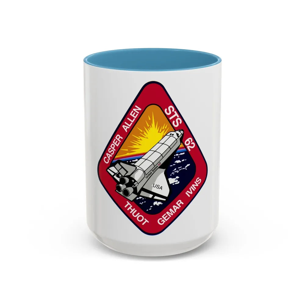 STS 62 (NASA) Accent Coffee Mug-15oz-Light Blue-Go Mug Yourself