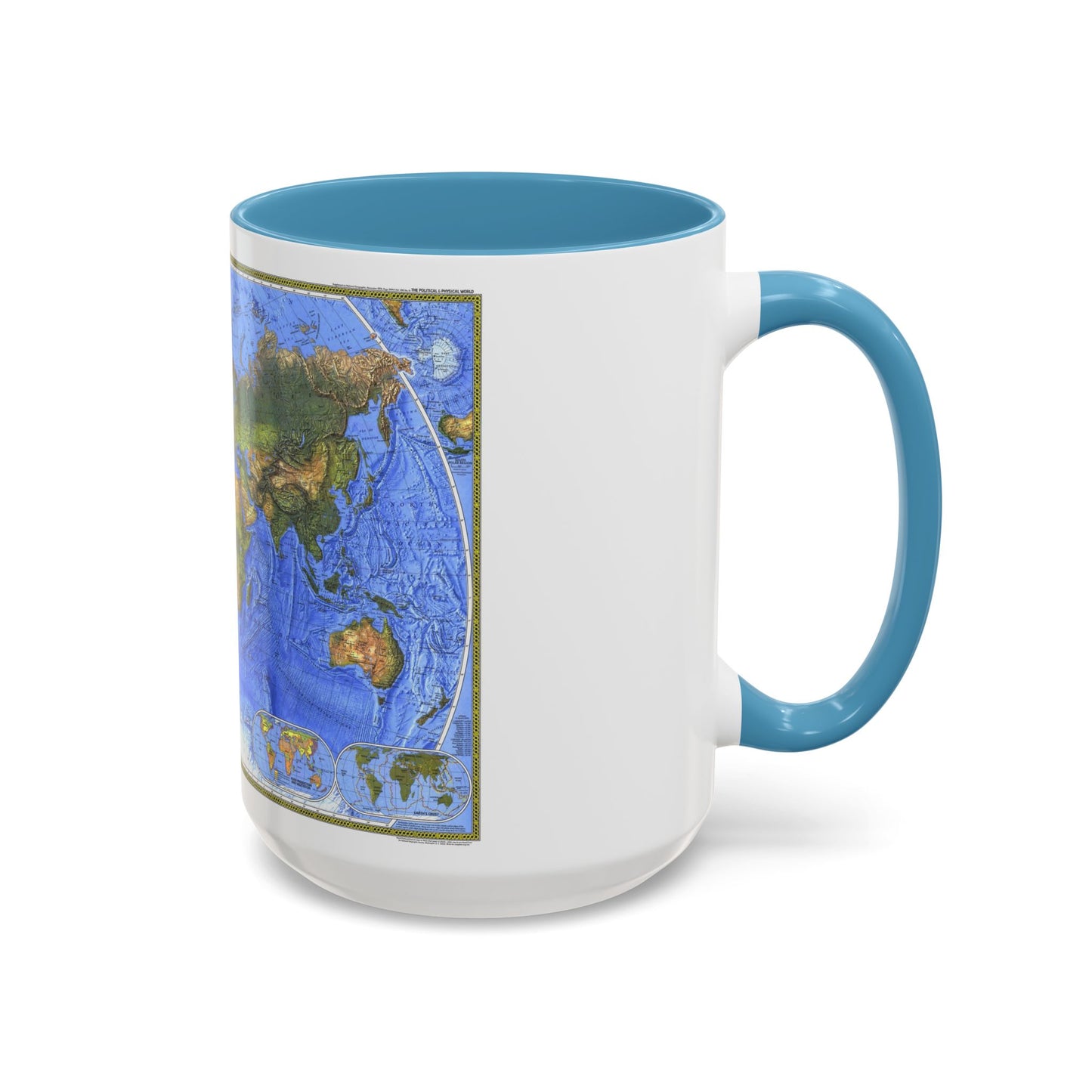 Carte du monde - Le monde physique (1975) (carte) Tasse à café décorative