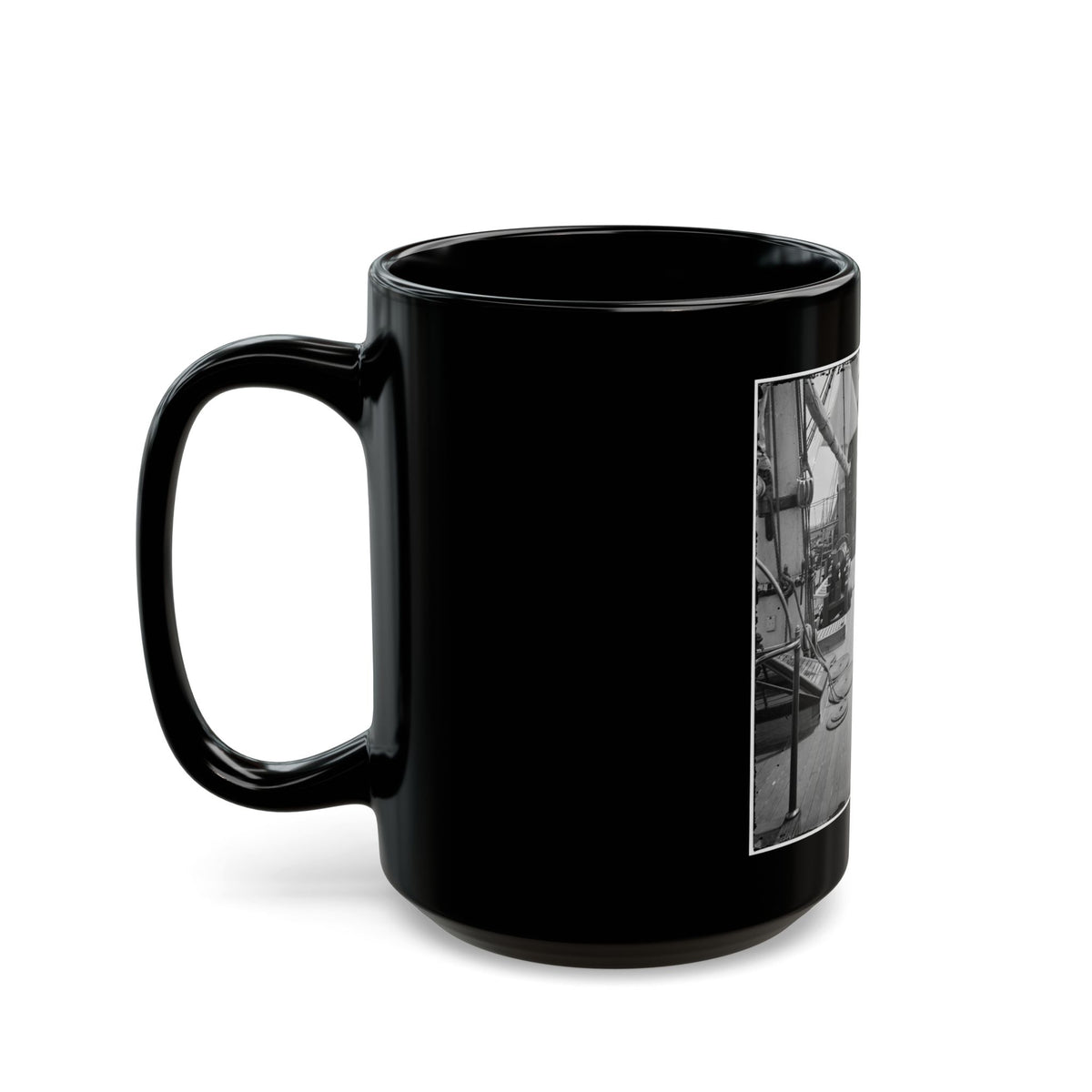 Charleston Harbor, S.C. Crew Members, Quarterdeck, And Starboard Battery Of U.S.S. Pawnee (U.S. Civil War) Black Coffee Mug