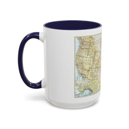 USA - The United States (1956) (Map) Accent Coffee Mug