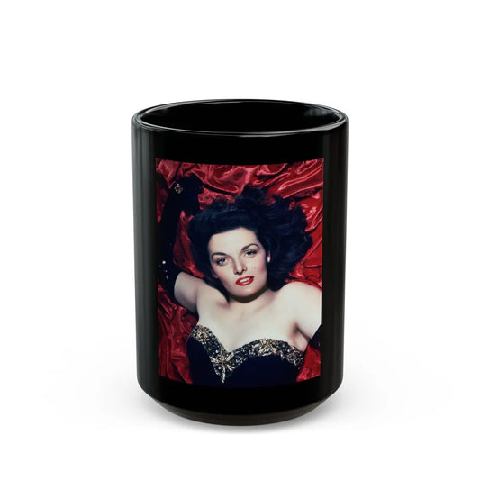 Jane Russell #221 (Vintage Female Icon) Black Coffee Mug-15oz-Go Mug Yourself