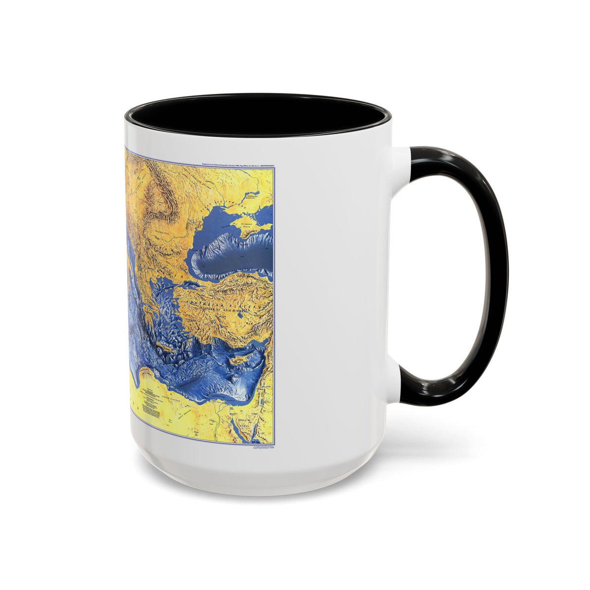 Mediterranean Seafloor (1982) (Map) Accent Coffee Mug