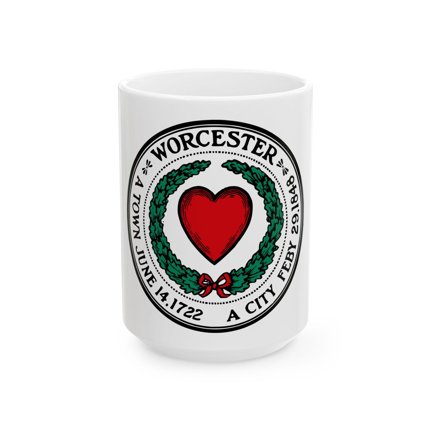 Seal of Worcester Massachusetts - White Coffee Mug