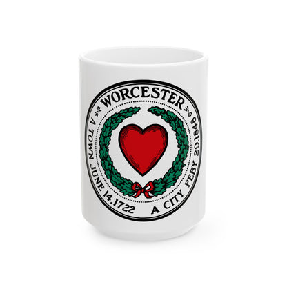 Seal of Worcester Massachusetts - White Coffee Mug