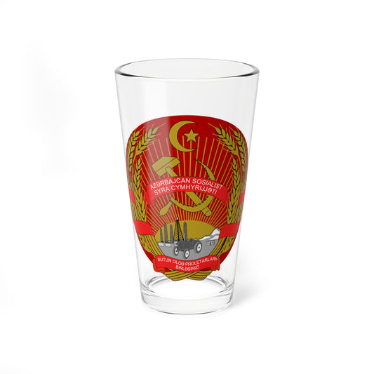 Emblem of the Azerbaijan SSR 1931-1937 v2 (Azerbaijan) (Coat of Arms) Pint Glass 16oz