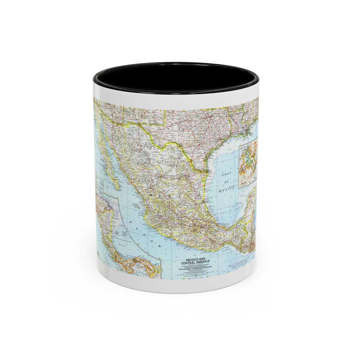 Central America - Mexico (1961) (Map) Accent Coffee Mug