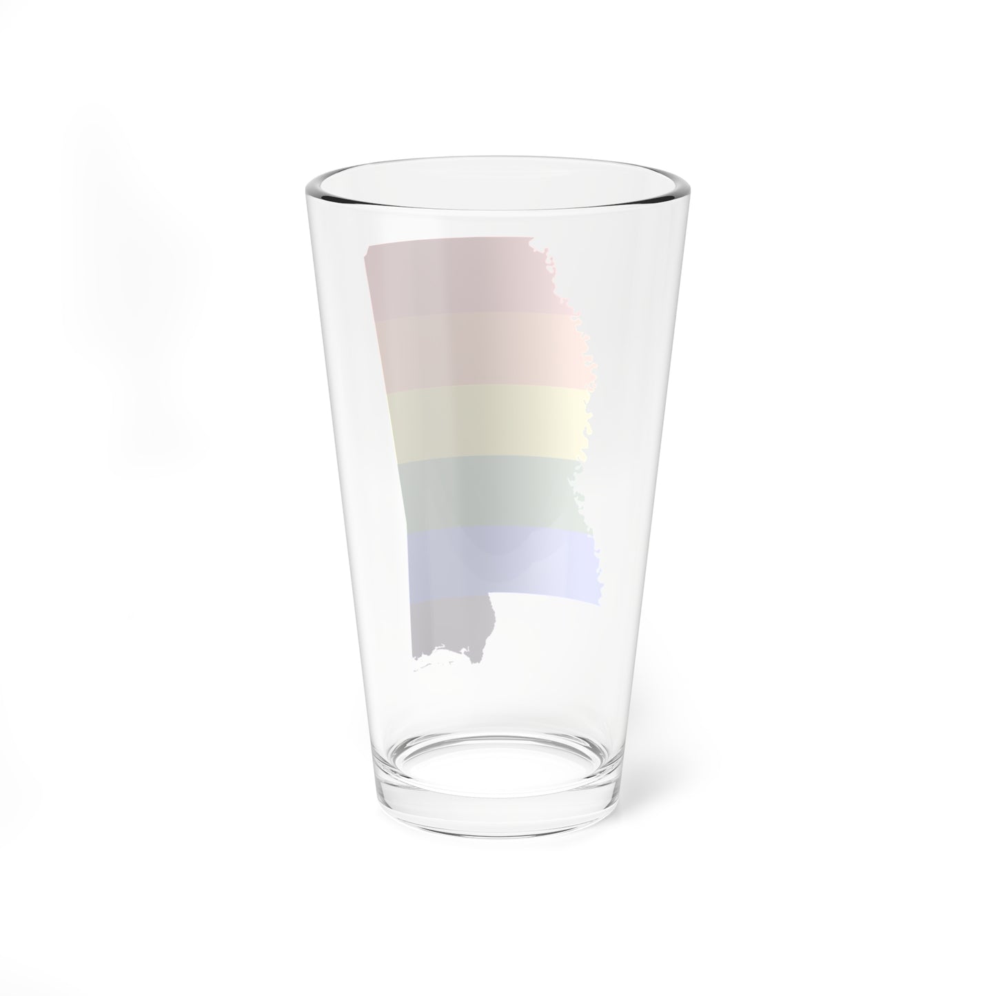 LGBT flag map of Mississippi (United States) Pint Glass 16oz
