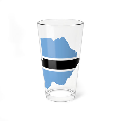 Flag map of Botswana (Botswana) Pint Glass 16oz