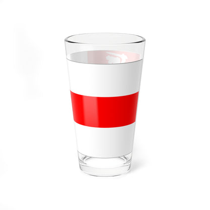 Flag of Biełaruski Asoby Bataljon u skladzie vojska Letuvy (Belarus) (Coat of Arms) Pint Glass 16oz