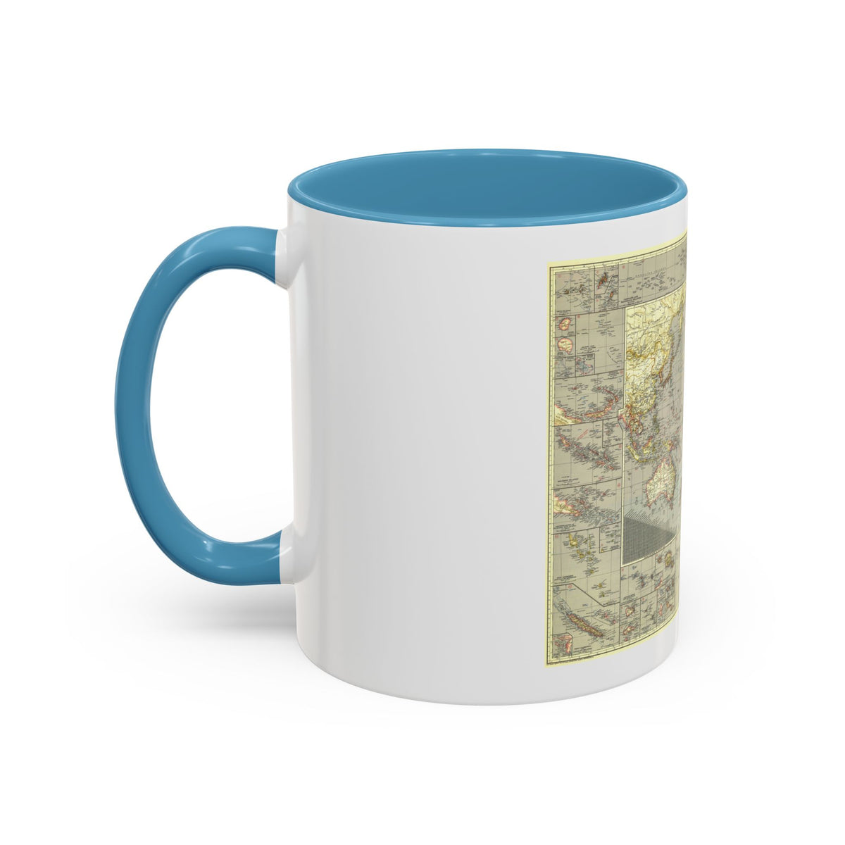Pacific Ocean (1936) (Map) Accent Coffee Mug