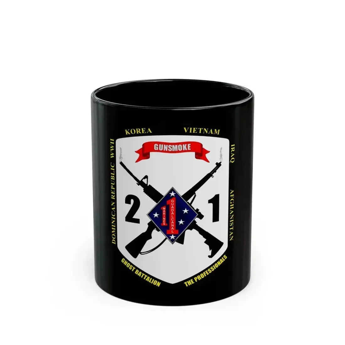 44593 (USMC) Black Coffee Mug 11oz - Go Mug Yourself